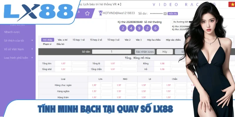 Tính minh bạch tại quay số LX88